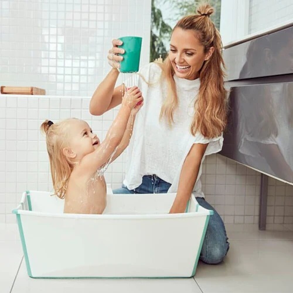 Baño Stokke flexibath set c reposera blanco verde agua