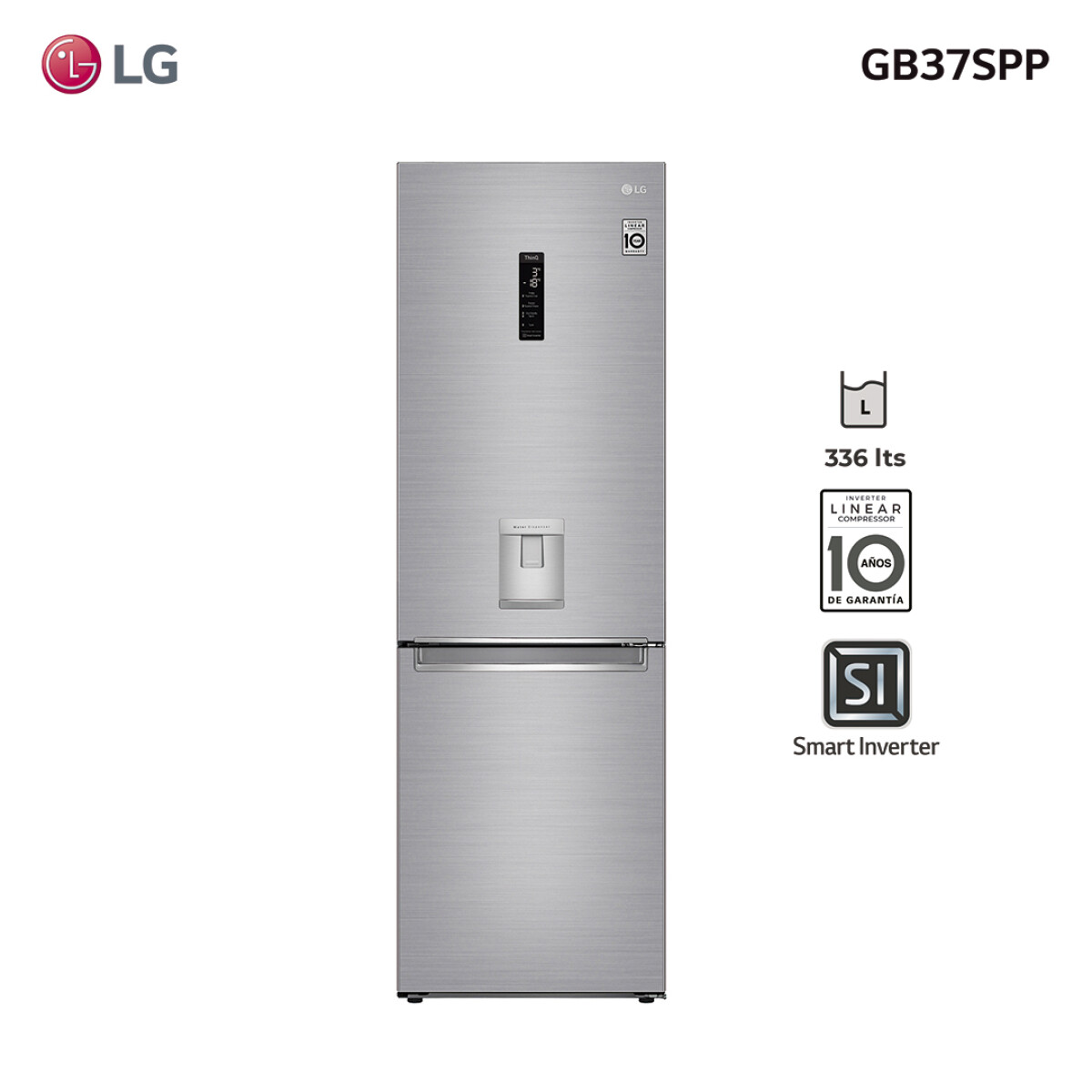 Refrigerador inverter 336L GB37SPP LG 