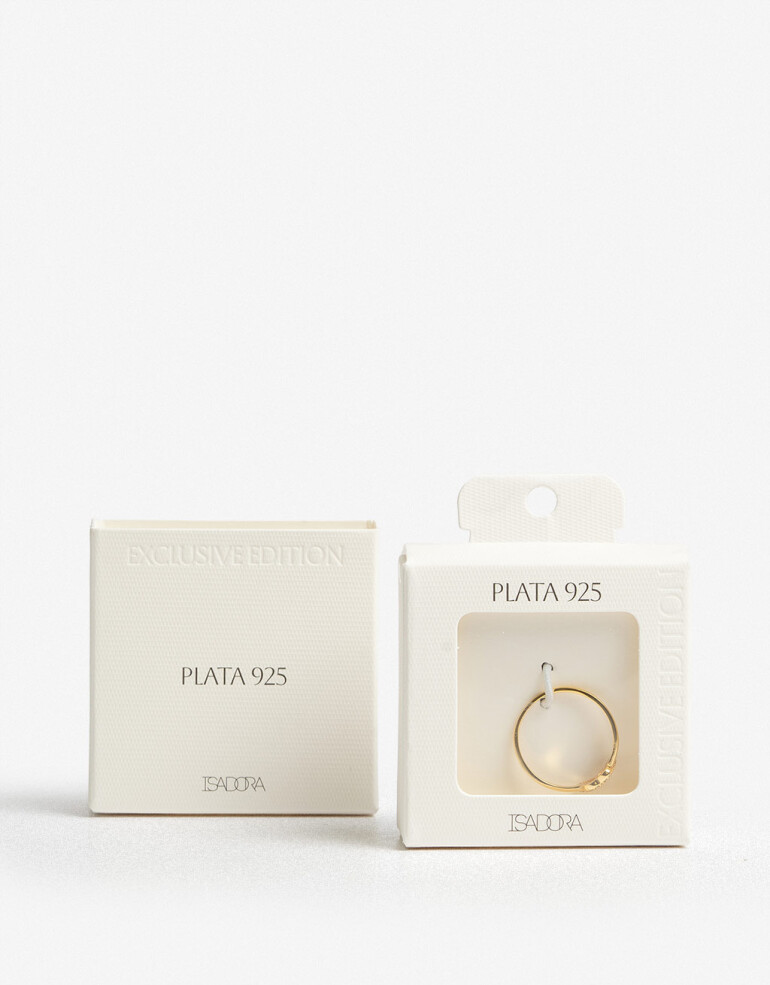 Anillos Chicos Strass Anillo Plata 925 Mariposa - Dorado