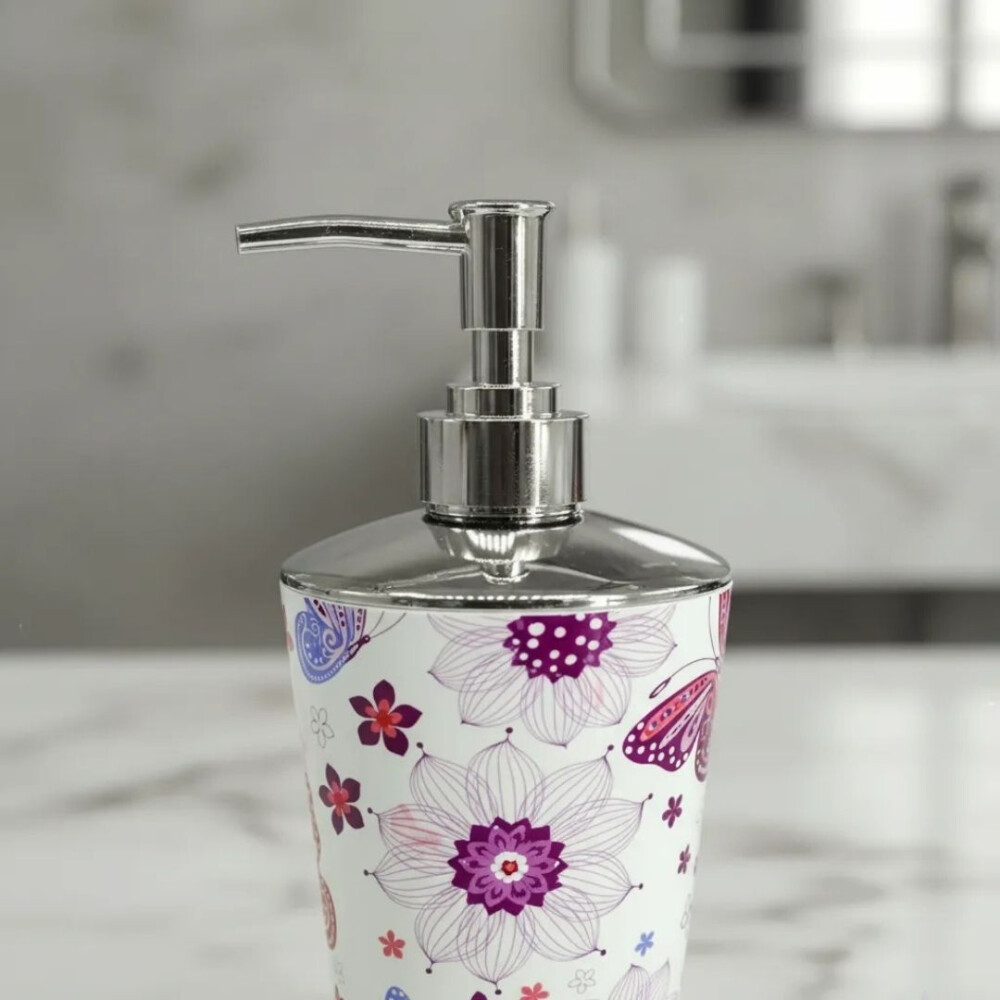 Set De 6 Accesorios Para Baño Estampado Mariposa