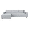 Sofá 3 Cuerpos + Chaise Derecho -Tela gris con puntos negros y crudos Sofá 3 Cuerpos + Chaise Derecho -Tela gris con puntos negros y crudos