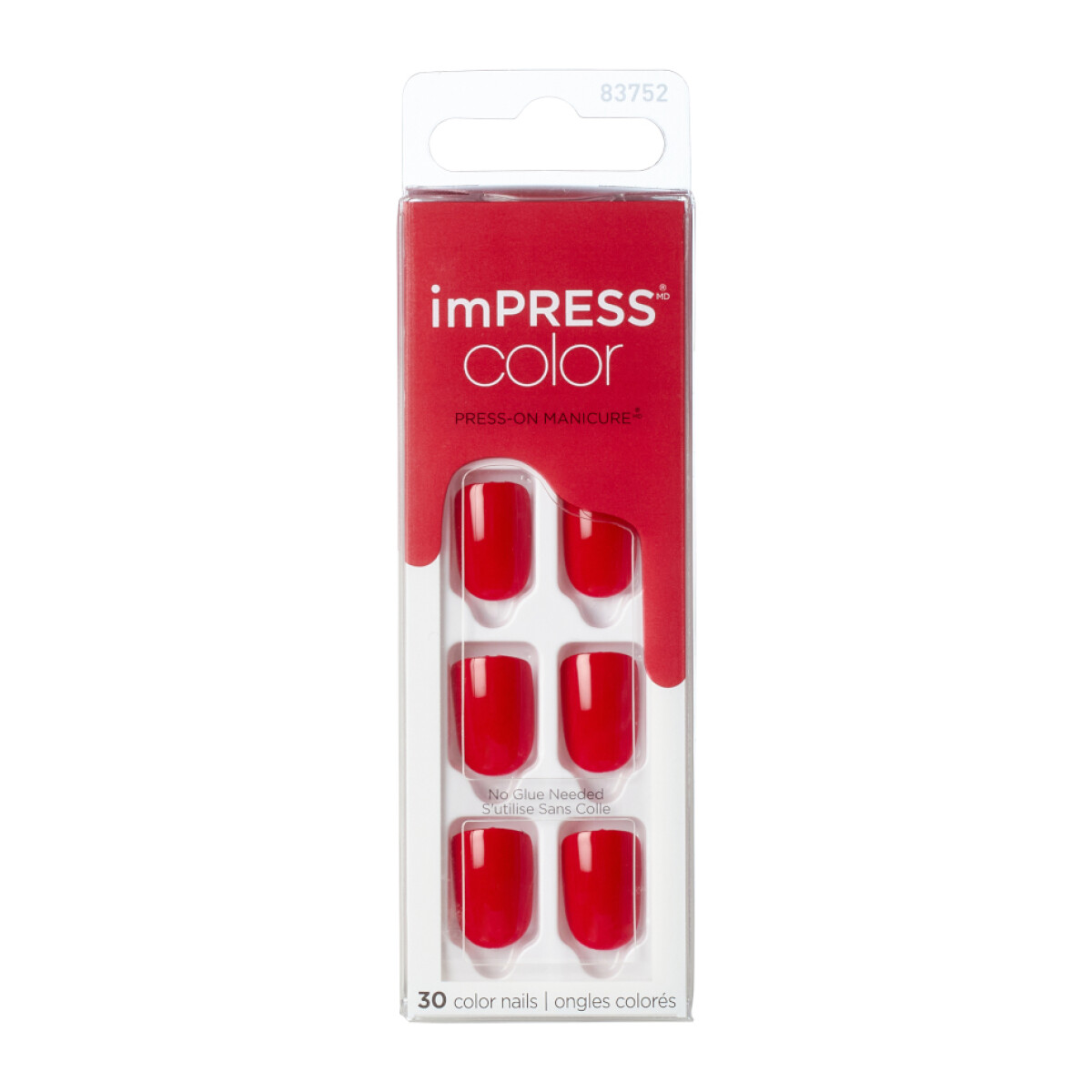 Uñas postizas autoadhesivas Impress - Rojo Listo Reddy or not 