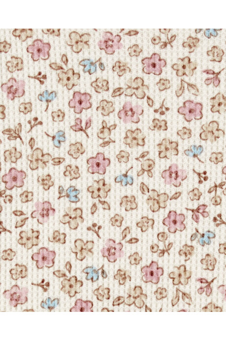 Blusa de algodón térmico, diseño floral Sin color