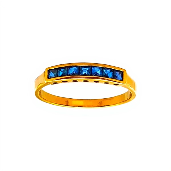 Anillo Sin Fin-Oro Bajo-Piedra Zafiro-AN8117 conpiedra