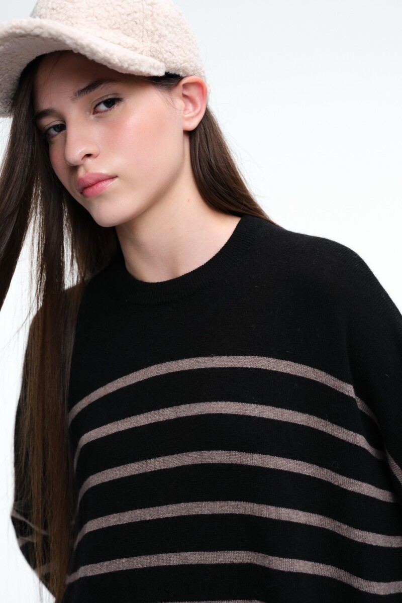 SWEATER RAYAS Negro