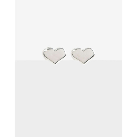 Aros Clip Corazón Bañado En Oro Plateado