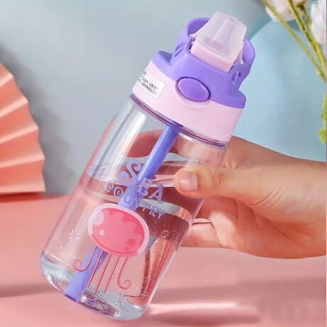 Botella animada con pico automático Rosado Y Violeta