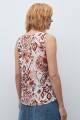 Blusa estampa floral boho lacre