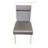 SILLA EN MADERA LACA BLANCA - TAPIZADA TELA GRIS SILLA EN MADERA LACA BLANCA - TAPIZADA TELA GRIS