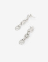 Aros Colgantes Largos Metal Aros Colgantes De Acero - Plateado