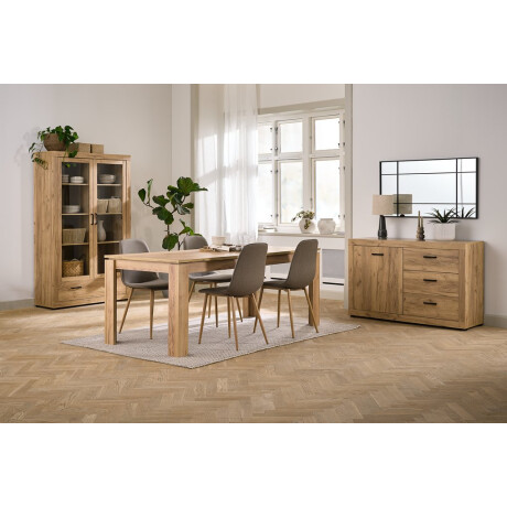 Vitrina Lintrup 2 Puertas Roble Natural/Blanco
