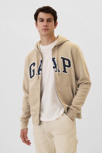 Canguro Con Cierre Logo Gap Hombre Khaki