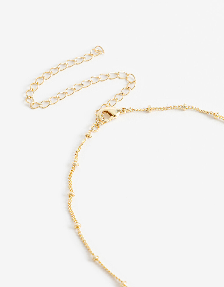 Cadena Corta con Dije Cubic zirconia Collar Con Dije Cubic Dorado - Dorado