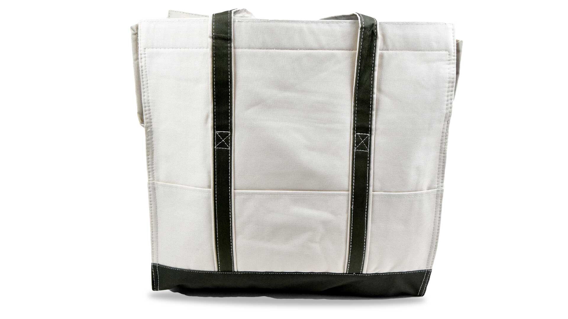 BOLSO TERMICO TIPO CONSERVADORA LONA 40X41X18CM COMBINADO BLANCO CON AZUL VERDE O ROJO 27671 