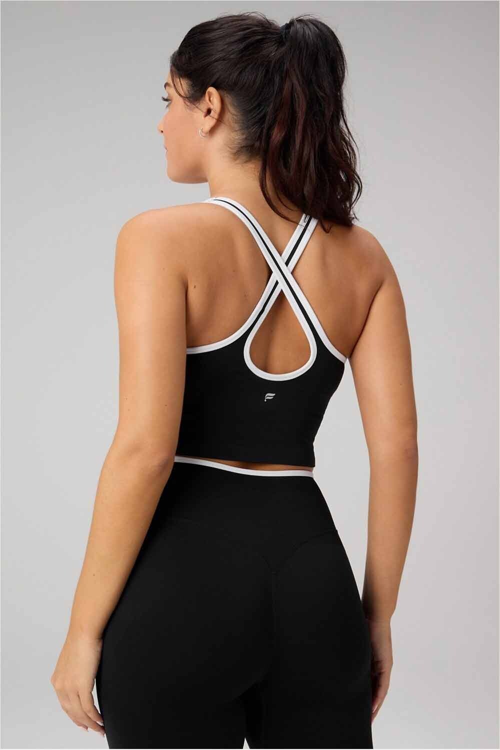 Top Seamless Built-In Bra Mujer Black/Classic White