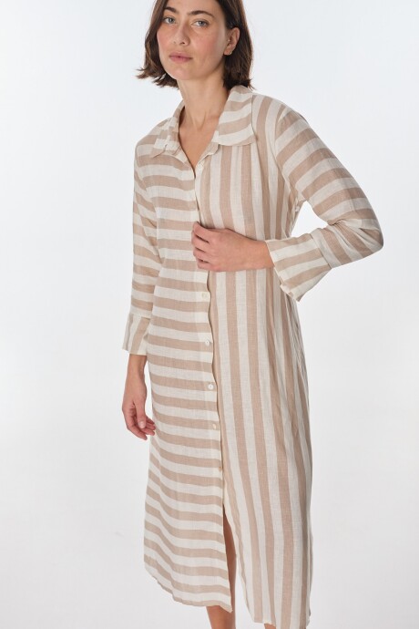 Vestido Balt Rayas Beige