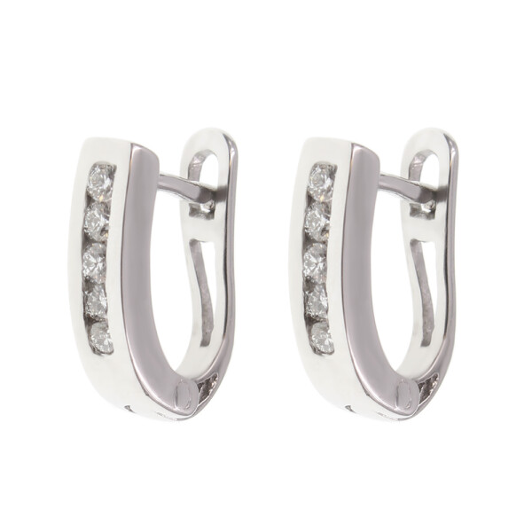 Caravanas - aros Lorena en oro blanco 18k. con brillantes Caravanas - aros Lorena en oro blanco 18k. con brillantes