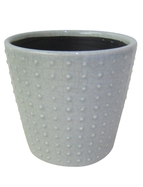 MACETA CERAMICA 14X14X13CM PUNTOS CELESTE MACETA CERAMICA 14X14X13CM PUNTOS CELESTE