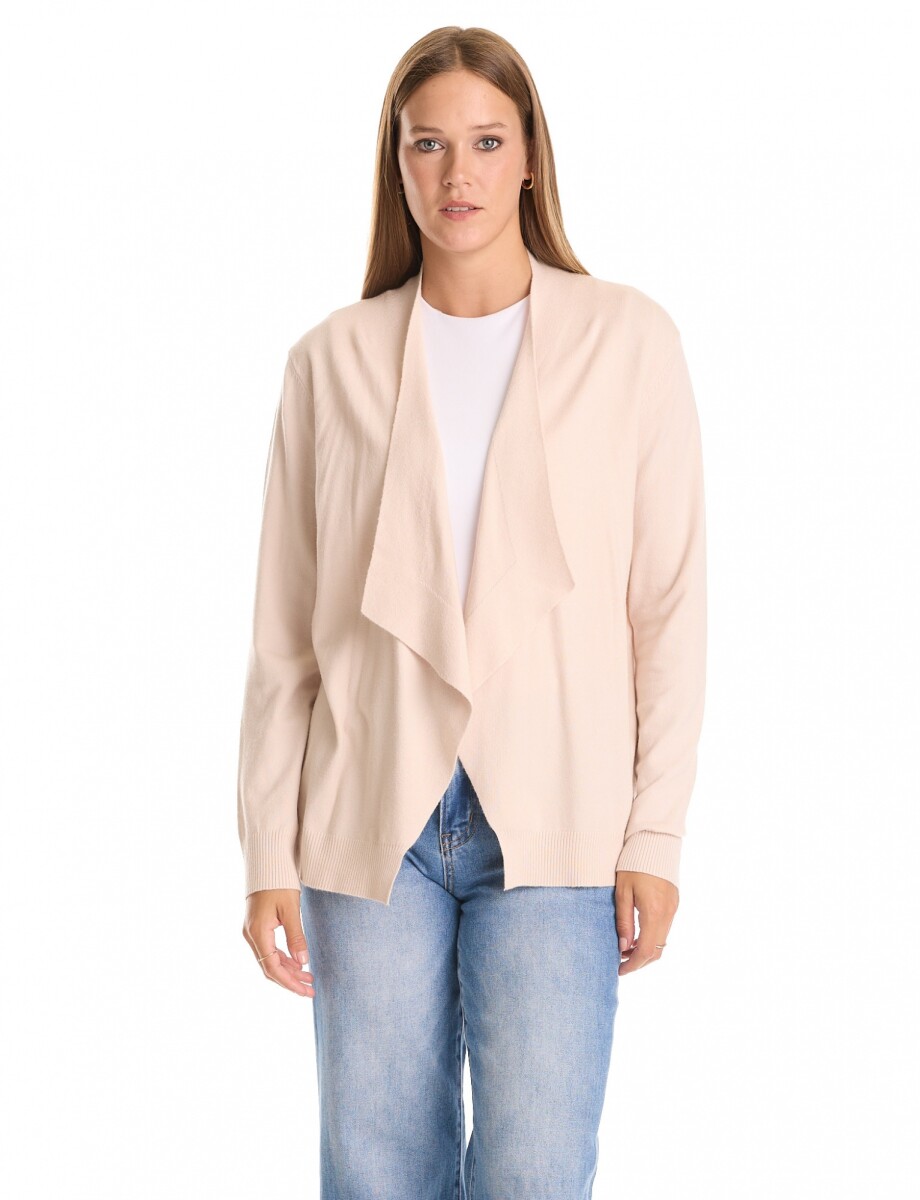 Cardigan Espalda Botones - Beige 