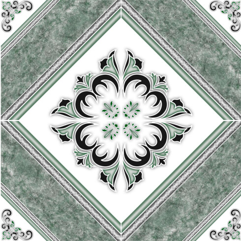 Ceramica Verde Geometrico Brillo Liso 45X45Cm Piso GAMAS DE VERDE