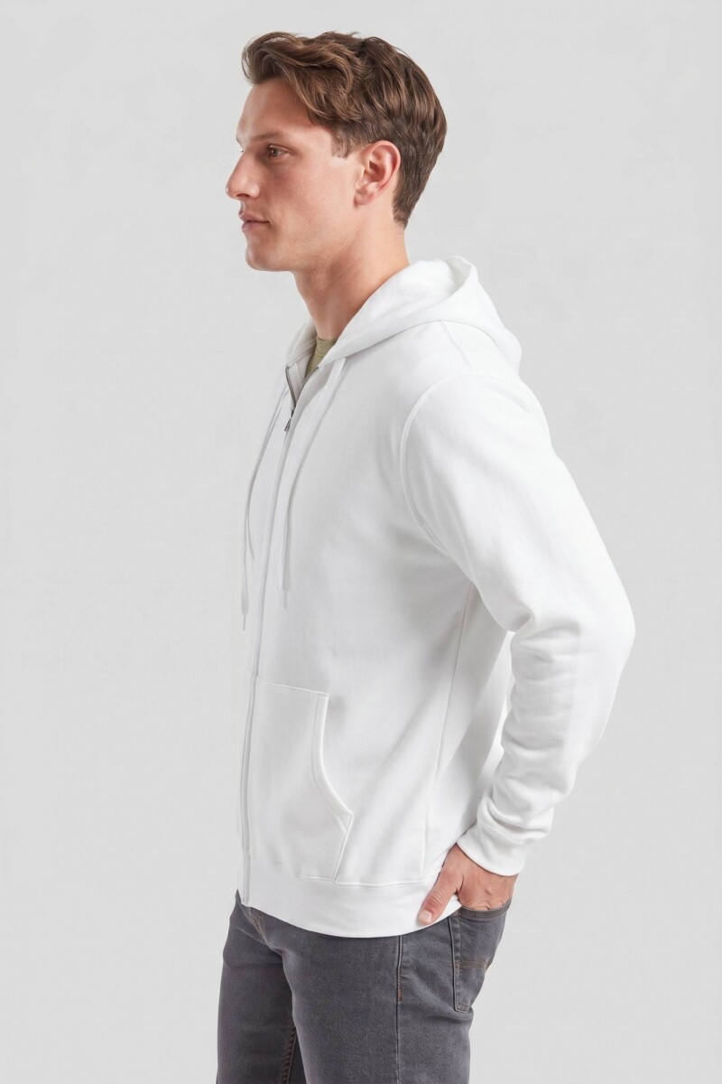 Campera deportiva clásica con capucha - UNISEX BLANCO