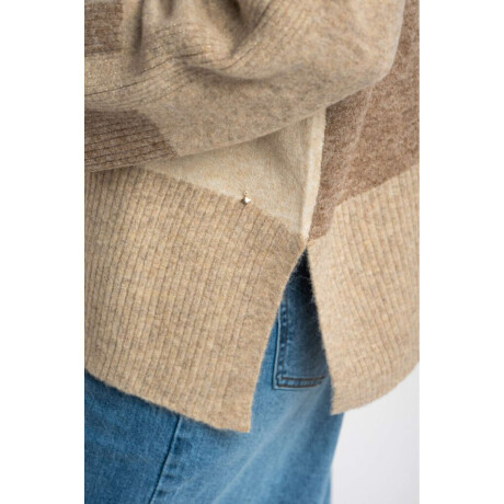Sweater Combinado Beige Melange