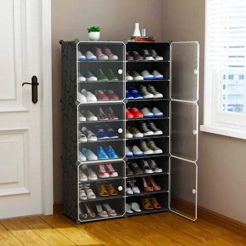 Armario Organizador de Zapatos IMBACK IBK-PLC002 | 6 Puertas, Modular, Resistente y Gran Capacidad Negro Armario Organizador de Zapatos IMBACK IBK-PLC002 | 6 Puertas, Modular, Resistente y Gran Capacidad Negro