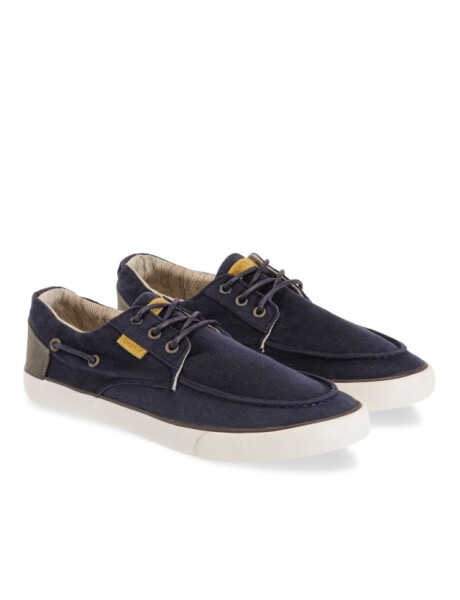 ZAPATO NÁUTICO EN CANVAS BICOLOR Azul
