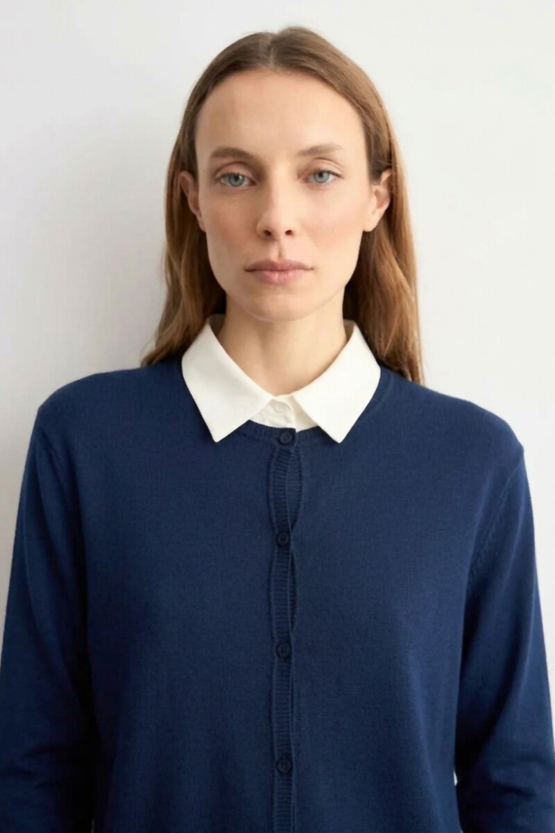 Cardigan básico azul marino