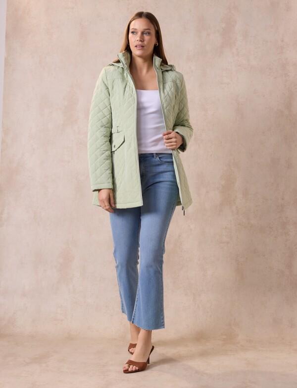 Campera Capitoneada Capucha VERDE CLARO