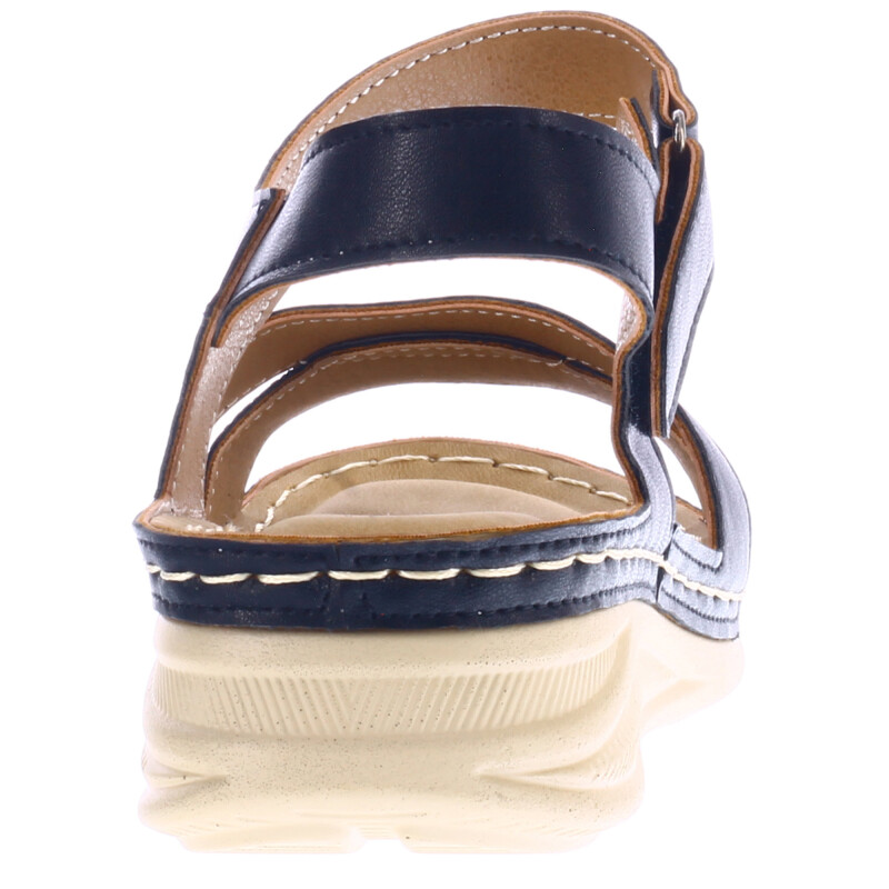 Sandalia de Mujer Lady Confort COPER con materiales combinados y tobillera con velcro Negro