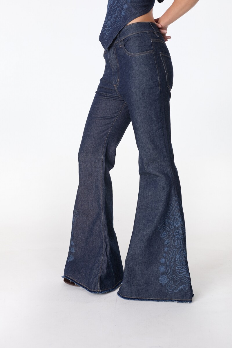 Jean New Paz Azul Grabado