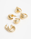 Bijouterie Set Metal Set Anillos Y Argollas Metal - Dorado