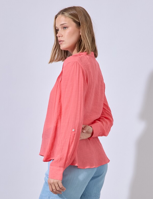 Blusa Gasa Plisada CORAL