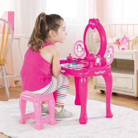 Set Dolu Mesa y Silla de Tocador con Pedestal Unicornio 001