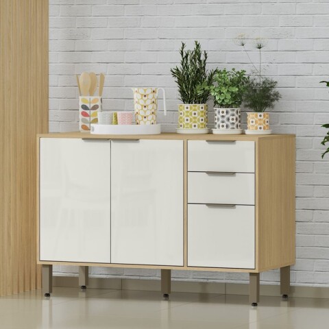 Bajo Mesada Gloria 120 cm de ancho 3 Puertas 2 Cajones Rieles Telescópicos Bajo Mesada Gloria 120 cm de ancho 3 Puertas 2 Cajones Rieles Telescópicos