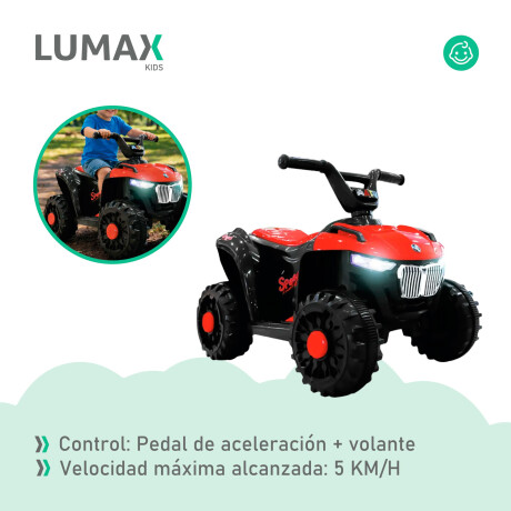 Cuatriciclo a Batería Lumax con Música y luces Rojo