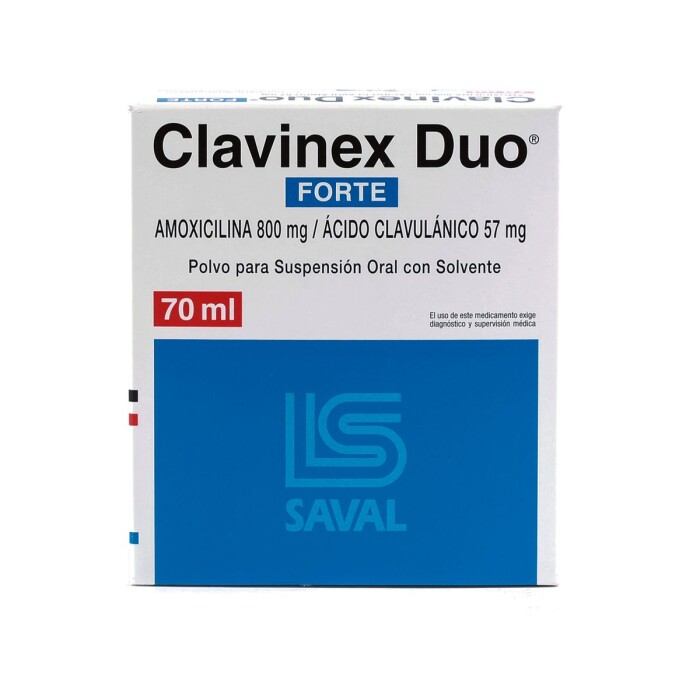 CLAVINEX DUO FORTE SUSP. FRASCO X 70 ML. única