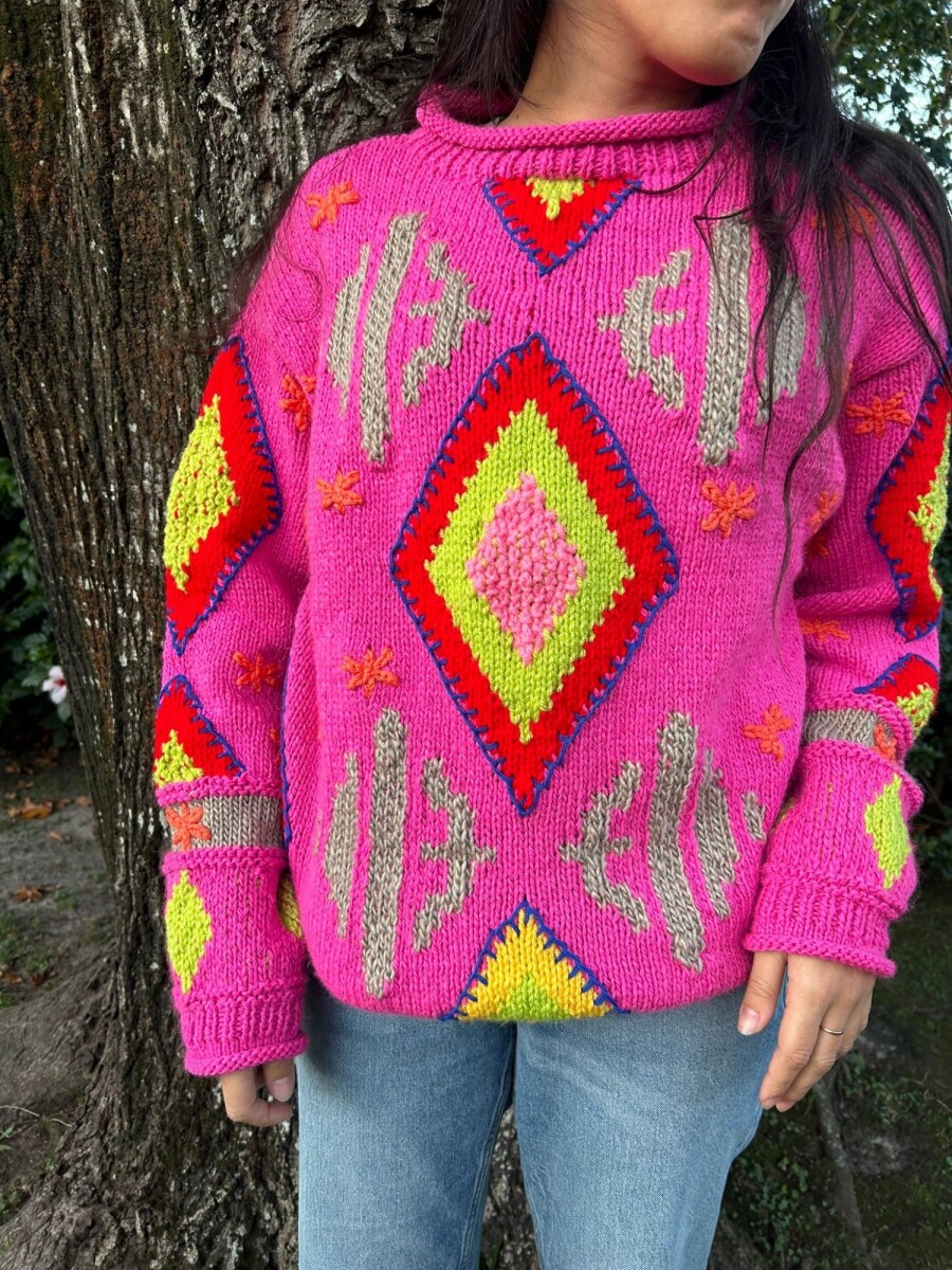 Sweater Gitano Lana - Base Fucsia 