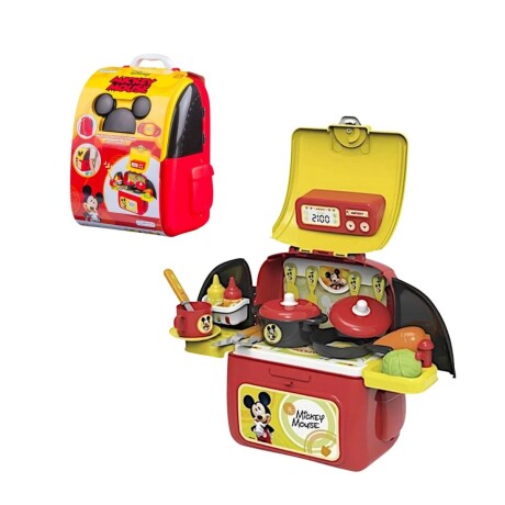 MOCHILA JUGUETES DE COCINA 2 EN 1 MICKEY ROJO
