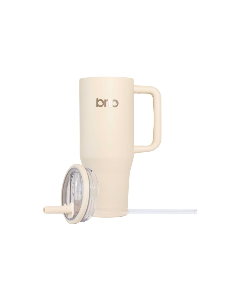 Vaso Térmico Brio Con Tapa Y Sorbito 1200 Ml - Beige 