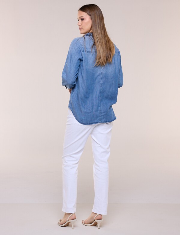 Camisa Tencel Manga Roll-up JEAN