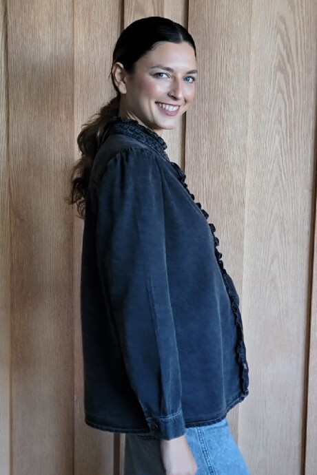 Camisa Magda Denim Negro Picado