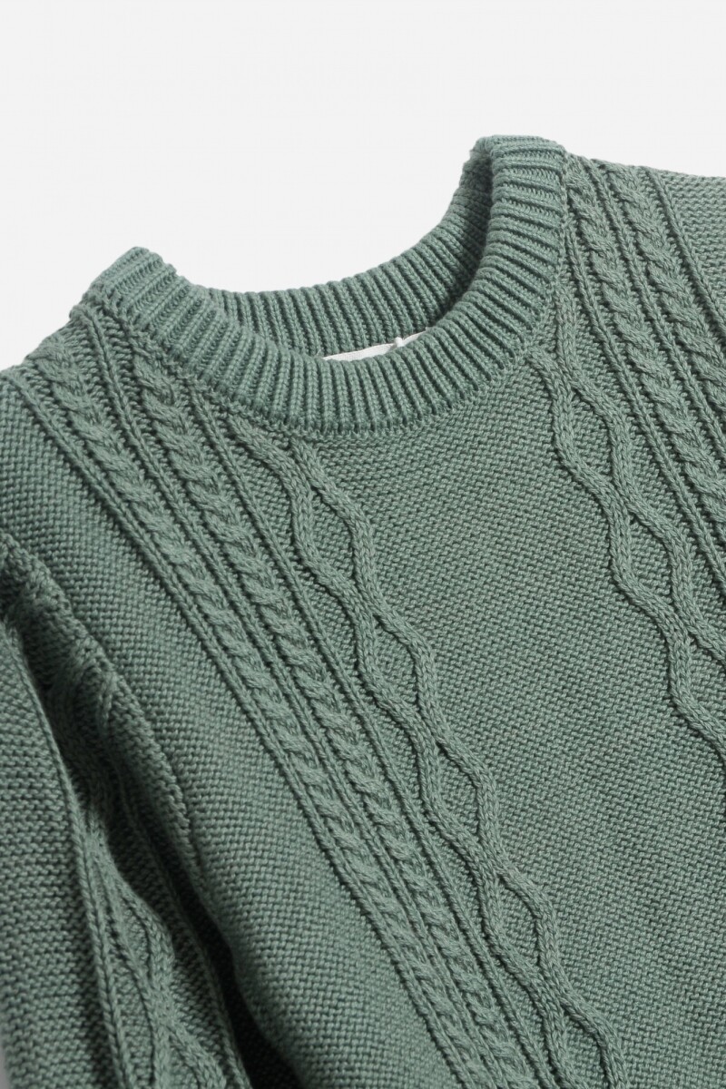 Sweater escote redondo con ochos VERDE