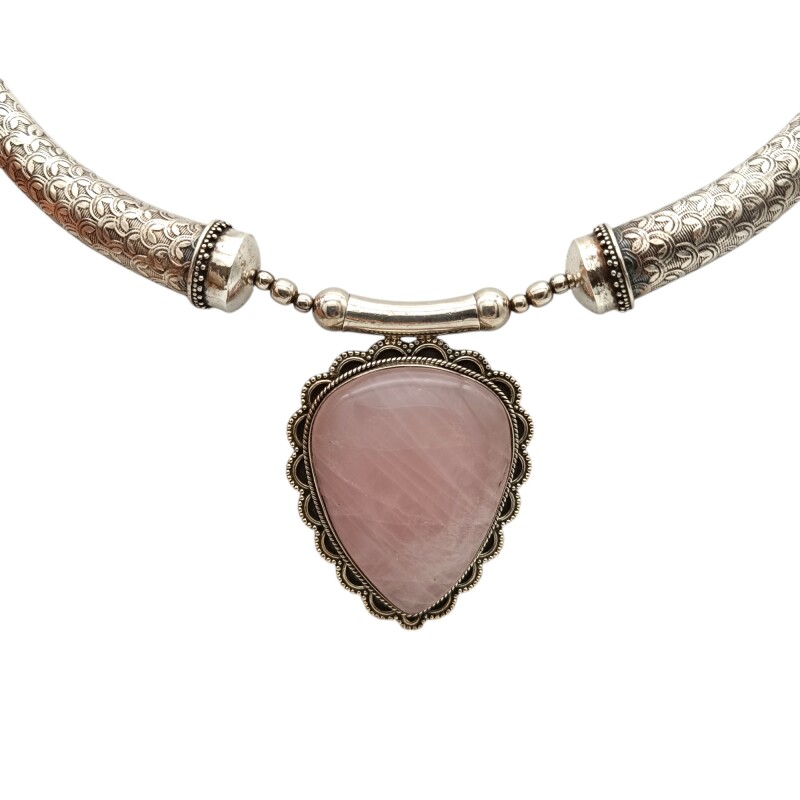 Conjunto plata Tailandesa de piedra - Plata 925 - Piedra Cuarzo rosa CJ3112 Conpiedra
