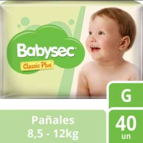 Pañales Babysec Classic Plus G X 40 Unidades Pañales Babysec Classic Plus G X 40 Unidades