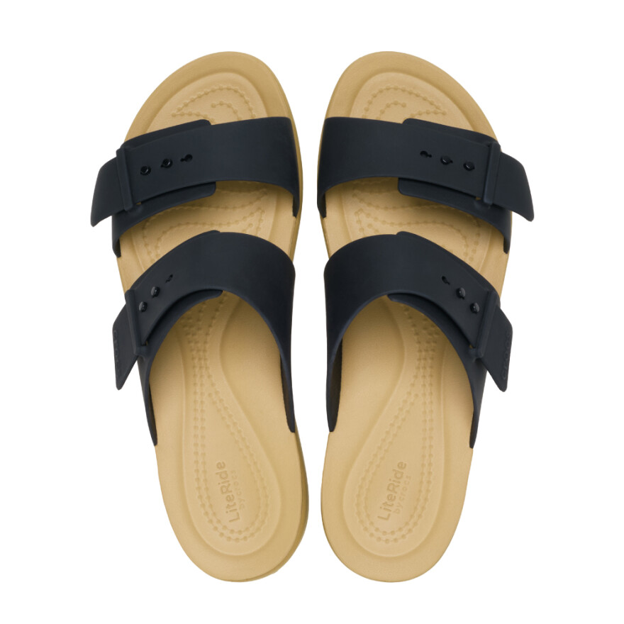 Sandalias Crocs Brooklyn Buckle Low - Mujer Black/tan