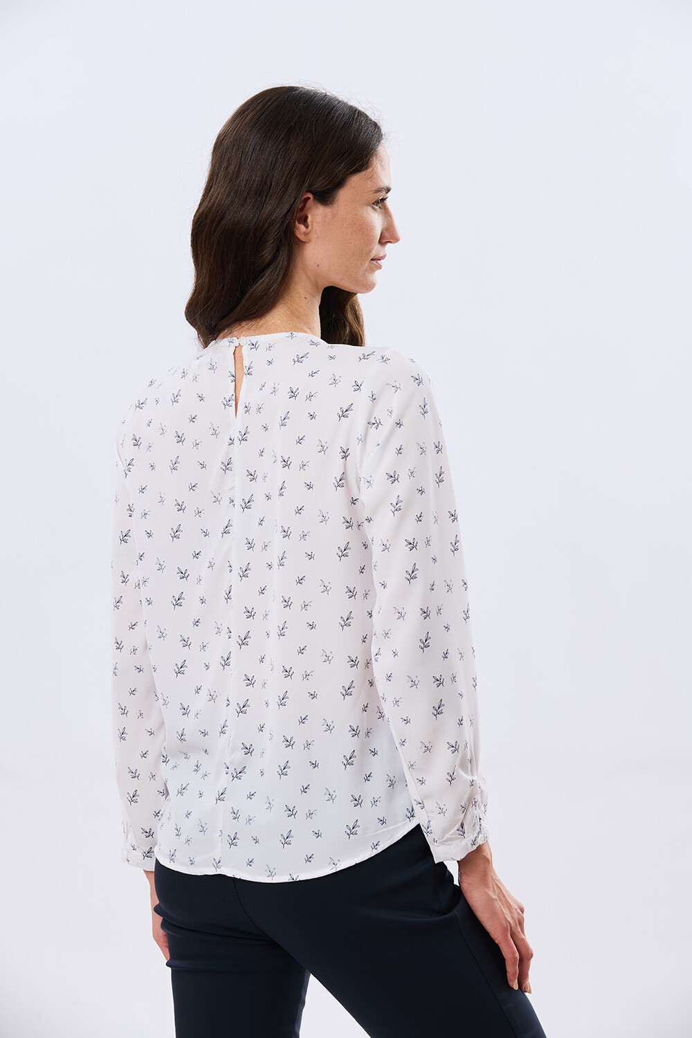 BLUSA CLASICA Hojas Azul