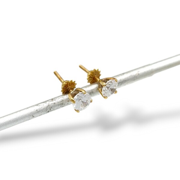 Caravanas Solitario oro- Oro bajo - Zirconia - CA8174 conpiedra