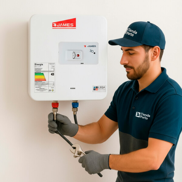 Pack Calefón James 30L prisma de Acero + Instalación Pack Calefón James 30L prisma de Acero + Instalación
